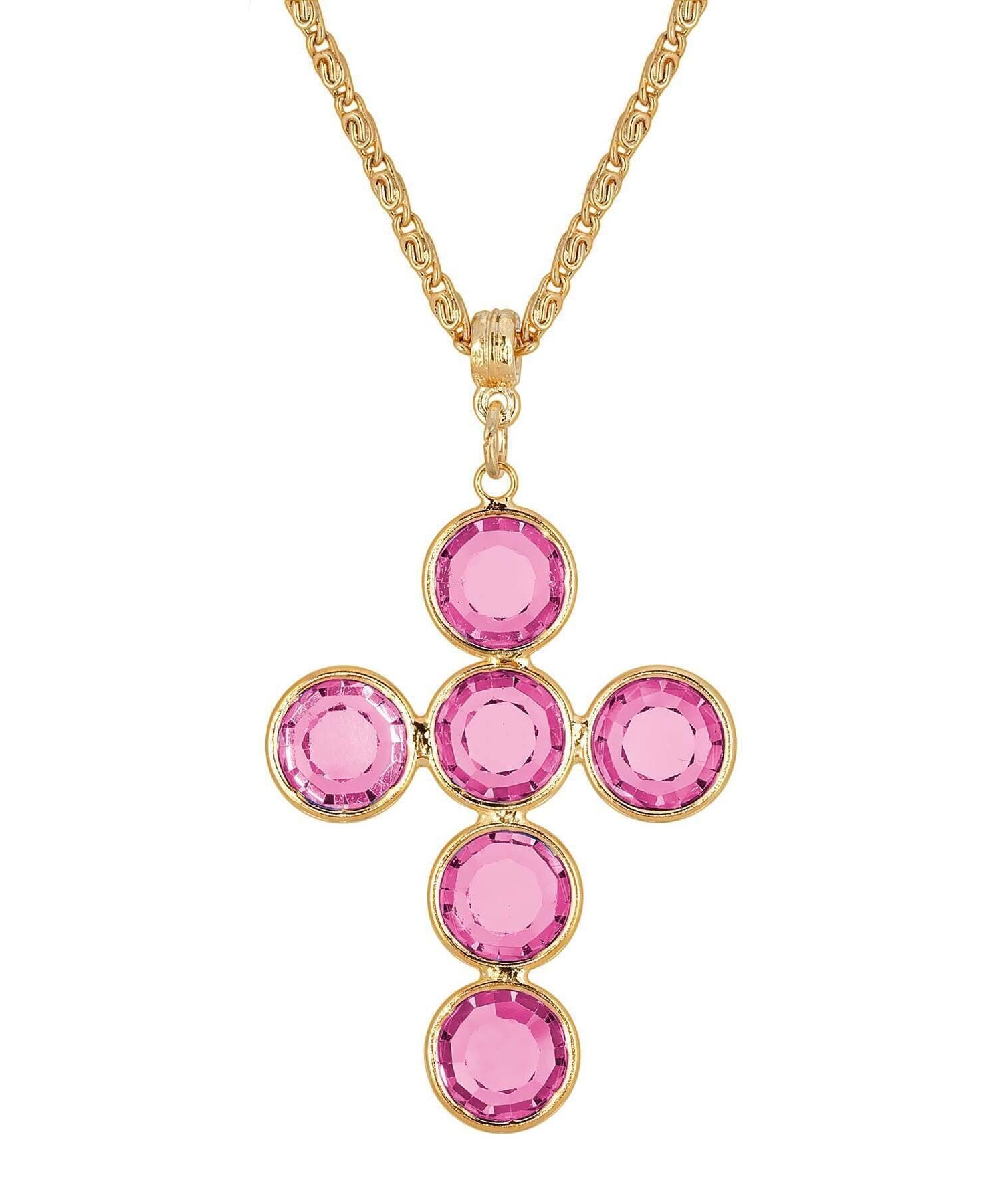 1928 Jewelry Austrian Crystal Cross Pendant Necklace 20"