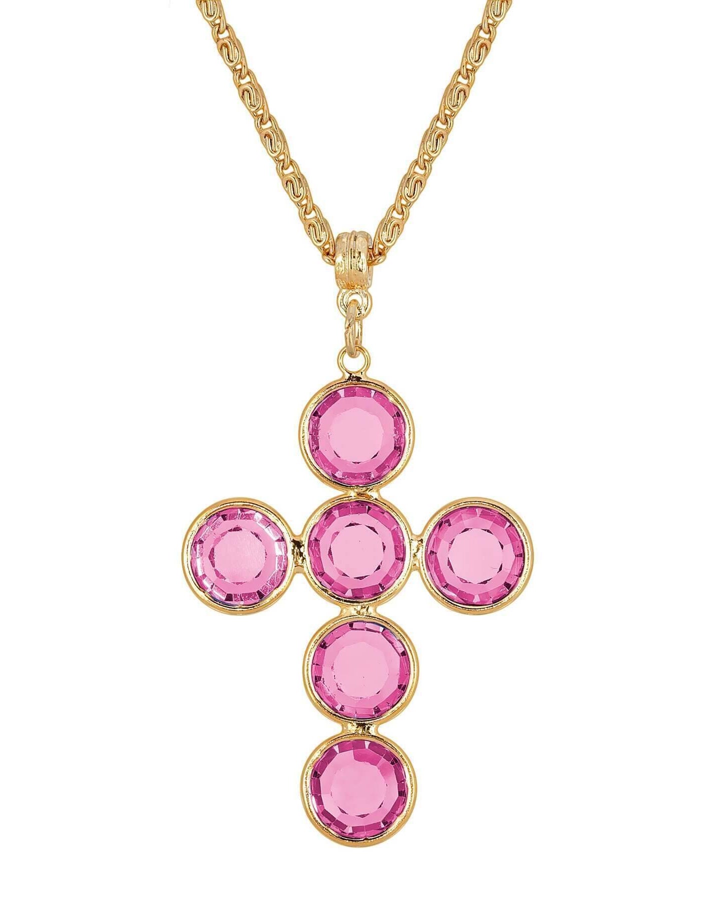 1928 Jewelry Austrian Crystal Cross Pendant Necklace 20"