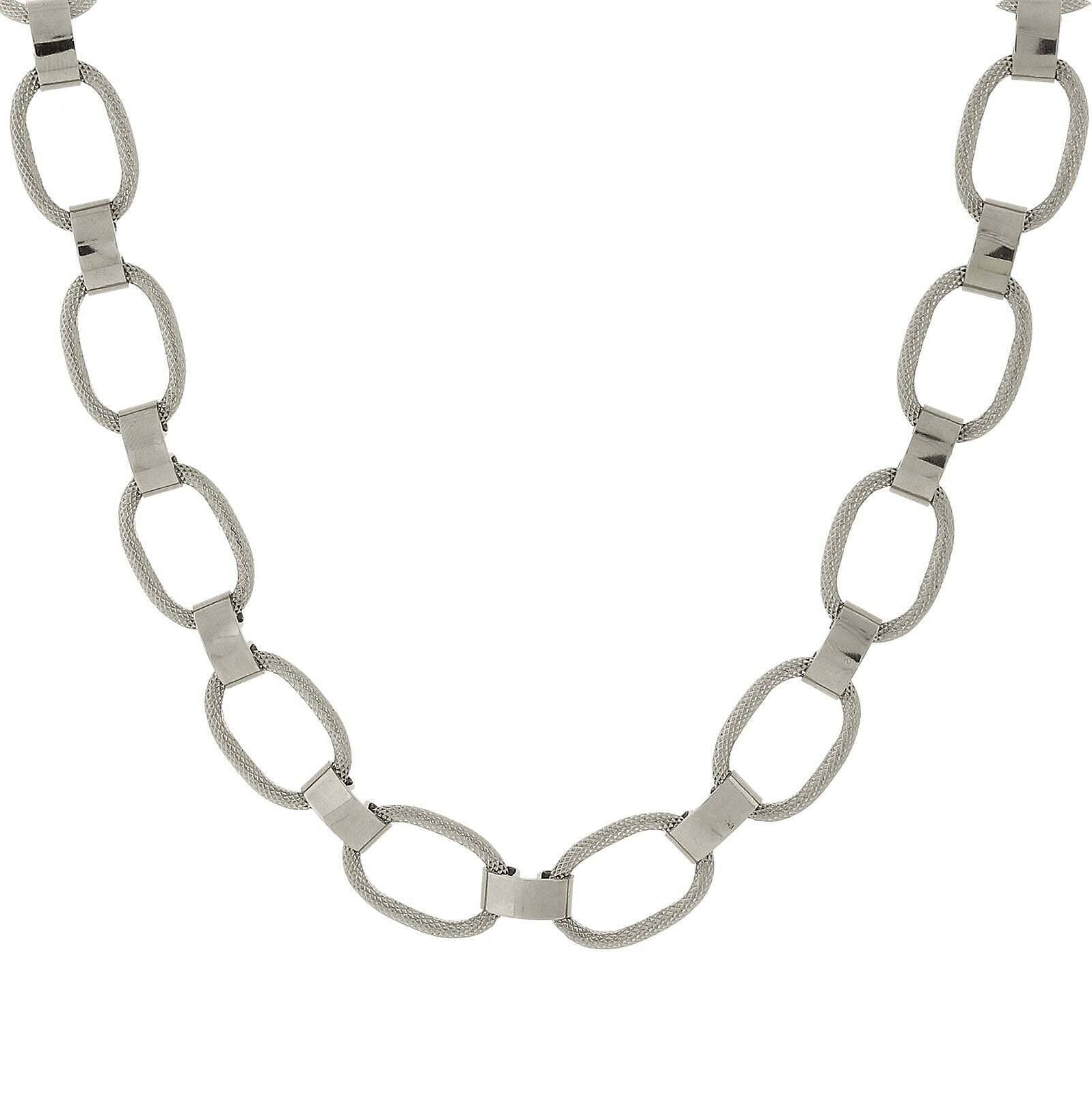 1928 Jewelry Classic Textured Link Necklace 18"