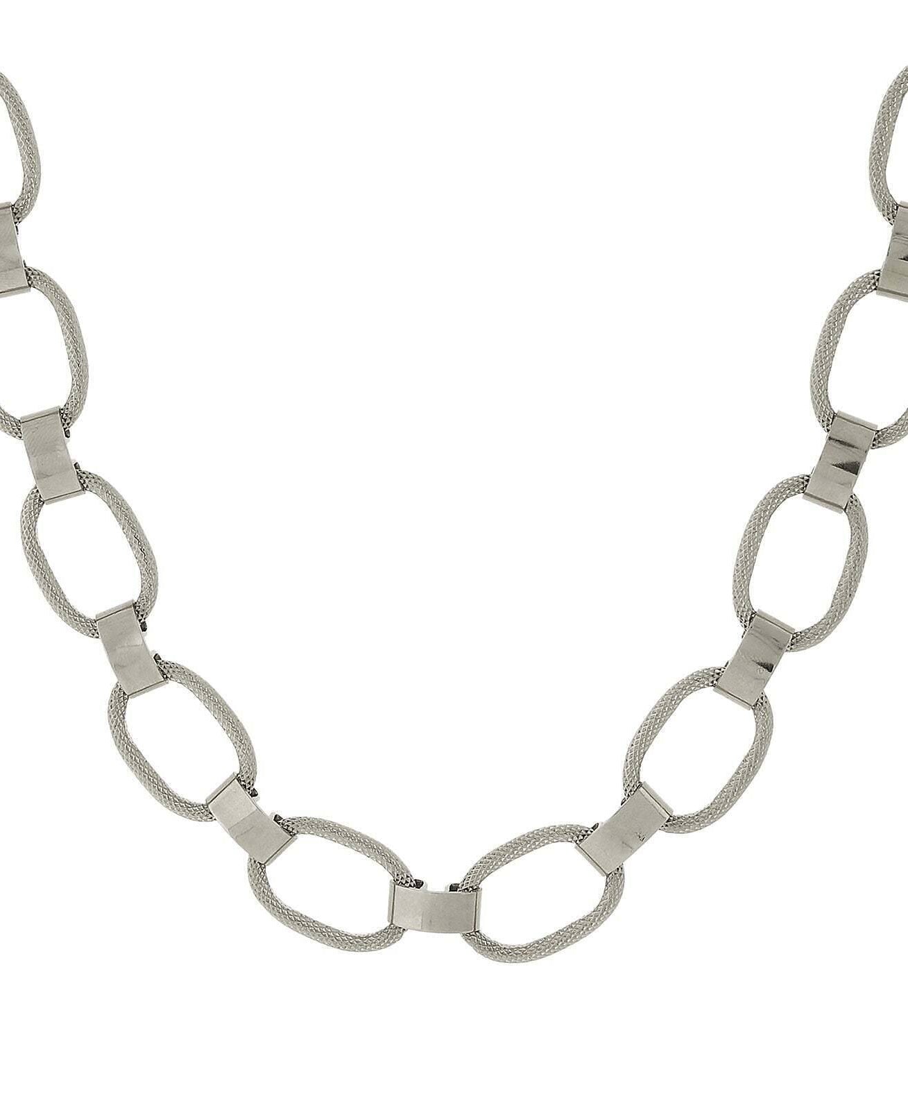 1928 Jewelry Classic Textured Link Necklace 18"