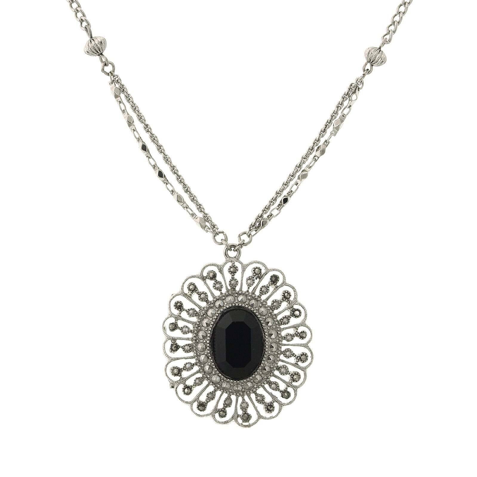 1928 Jewelry Flower Pendant Necklace 16" + 3" Extender