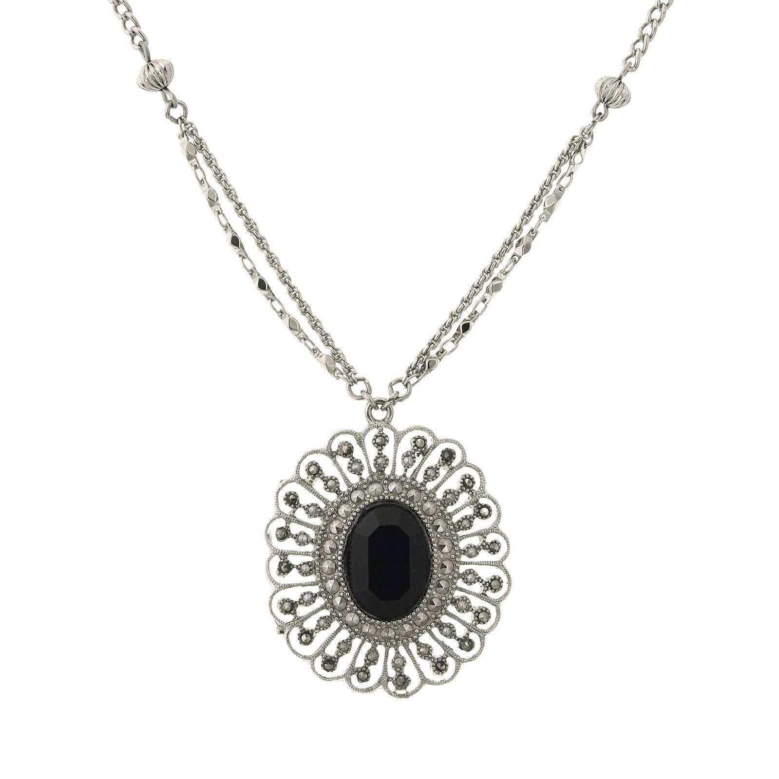 1928 Jewelry Flower Pendant Necklace 16" + 3" Extender