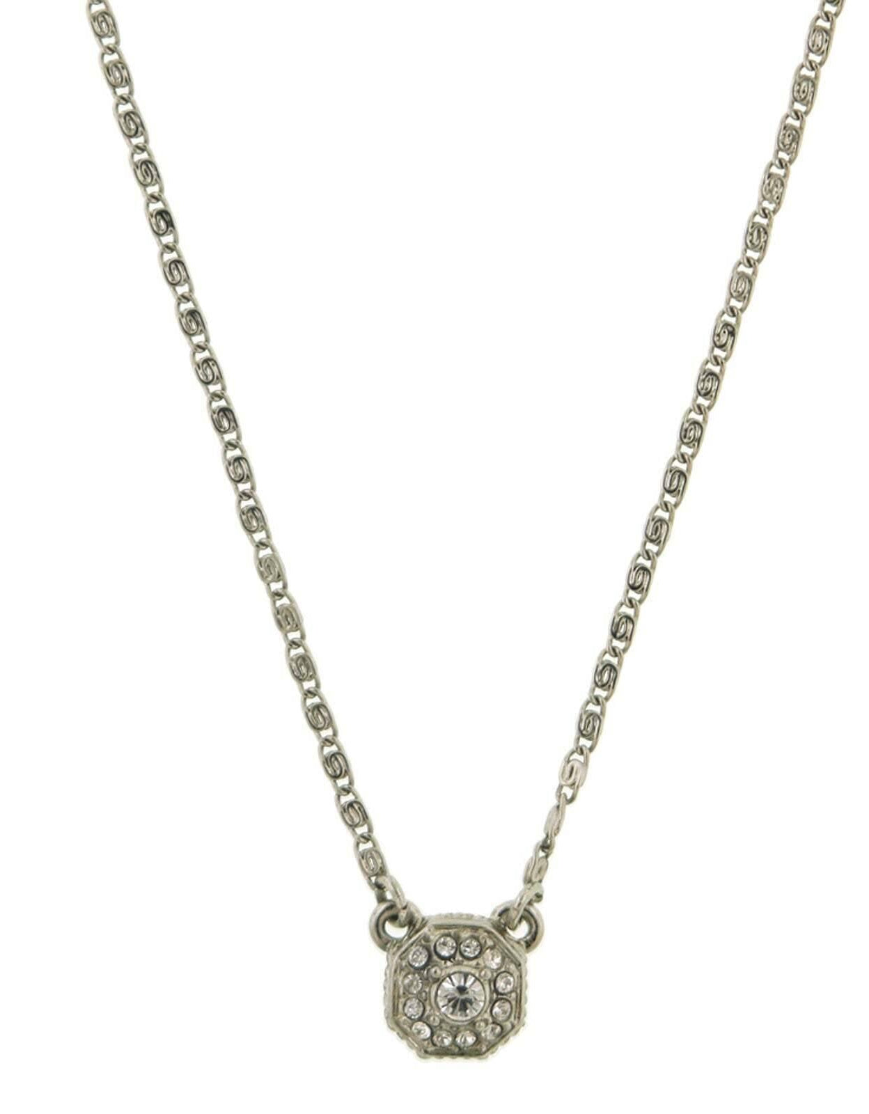 2028 Jewelry Petite Octagon Crystal Pendant Necklace 16" + 3" Extender