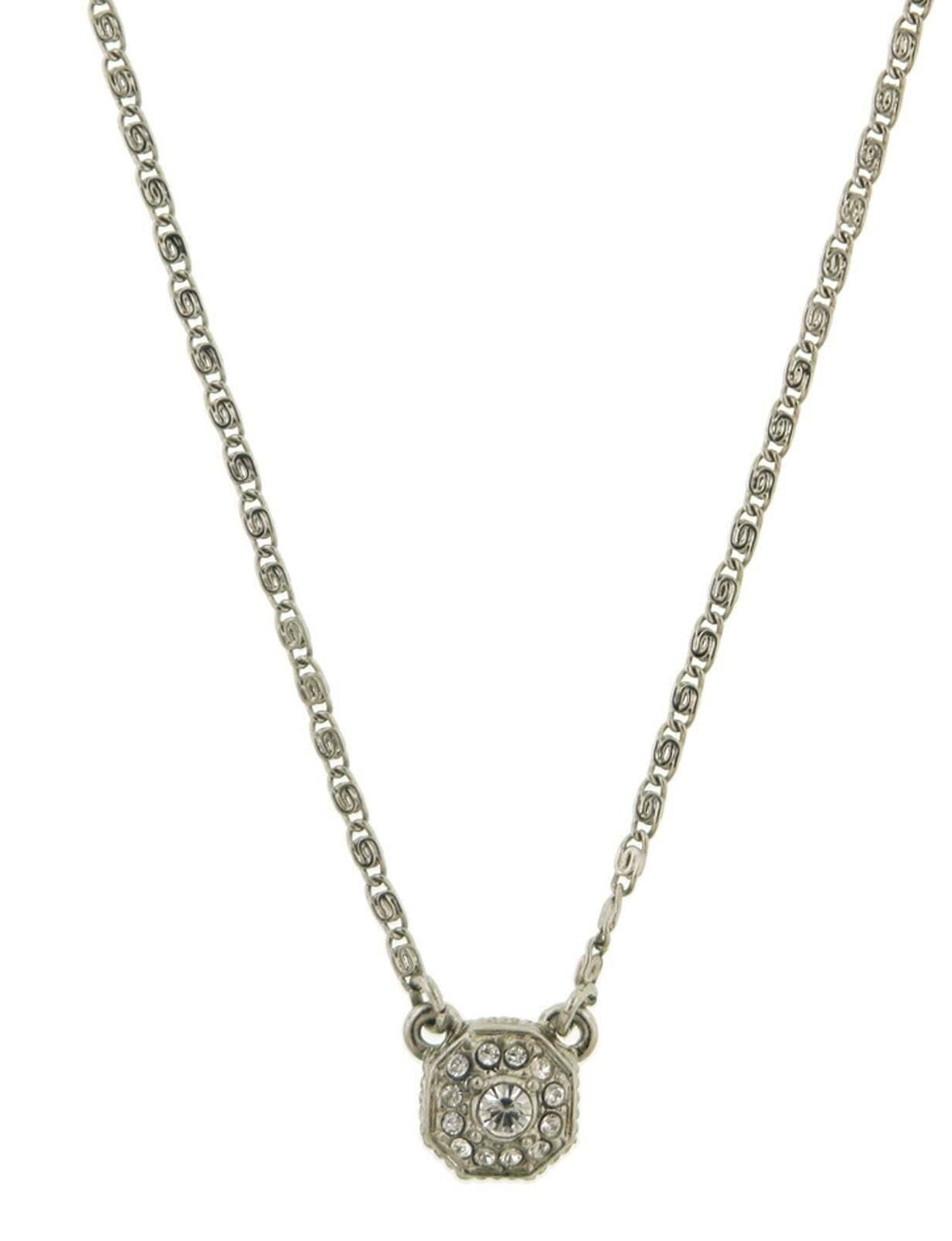 2028 Jewelry Petite Octagon Crystal Pendant Necklace 16" + 3" Extender