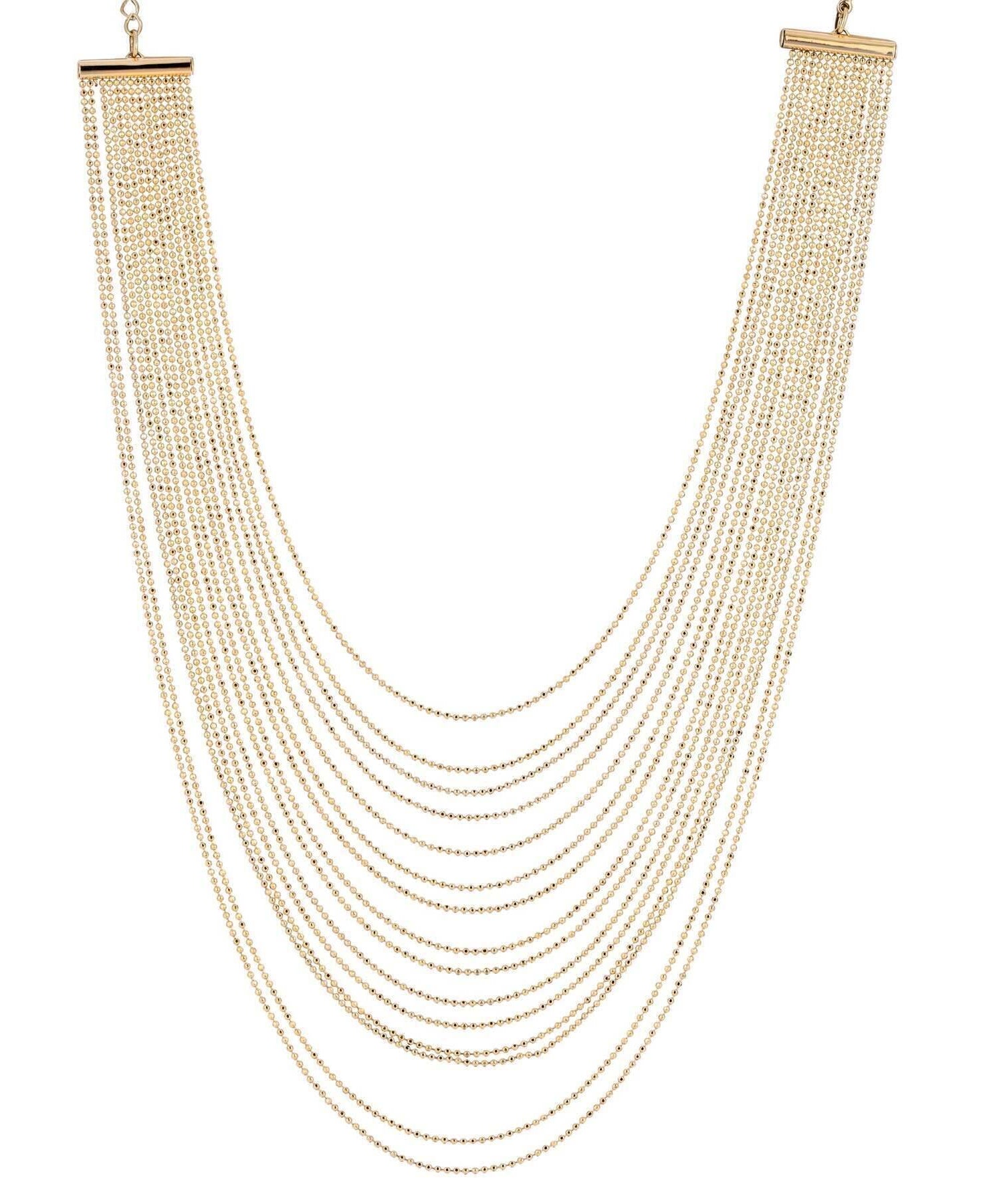 1928 Jewelry Gold Multi Strand Ball Chain Necklace 14.5" + 3" Extension