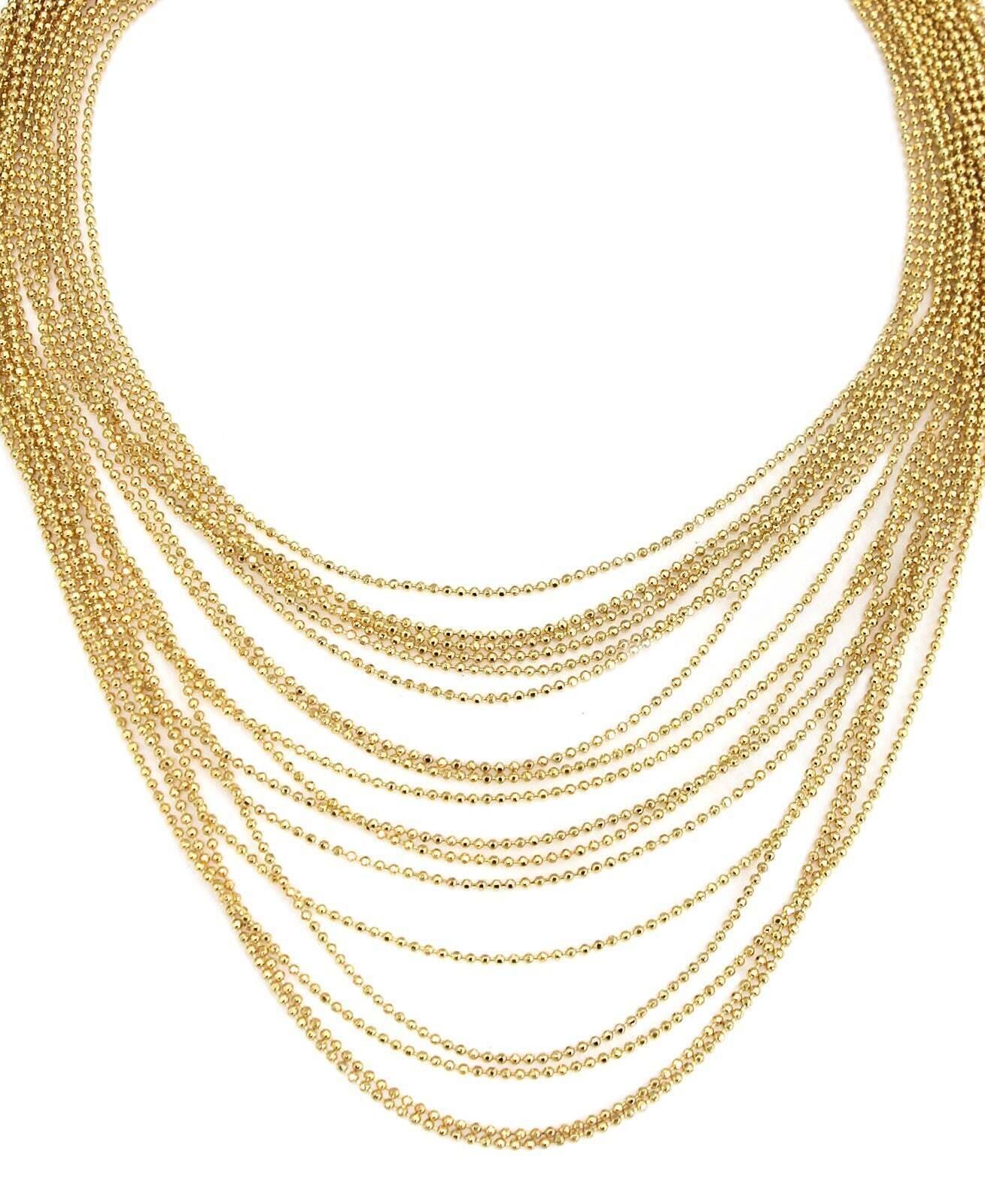 1928 Jewelry Gold Multi Strand Ball Chain Necklace 14.5" + 3" Extension