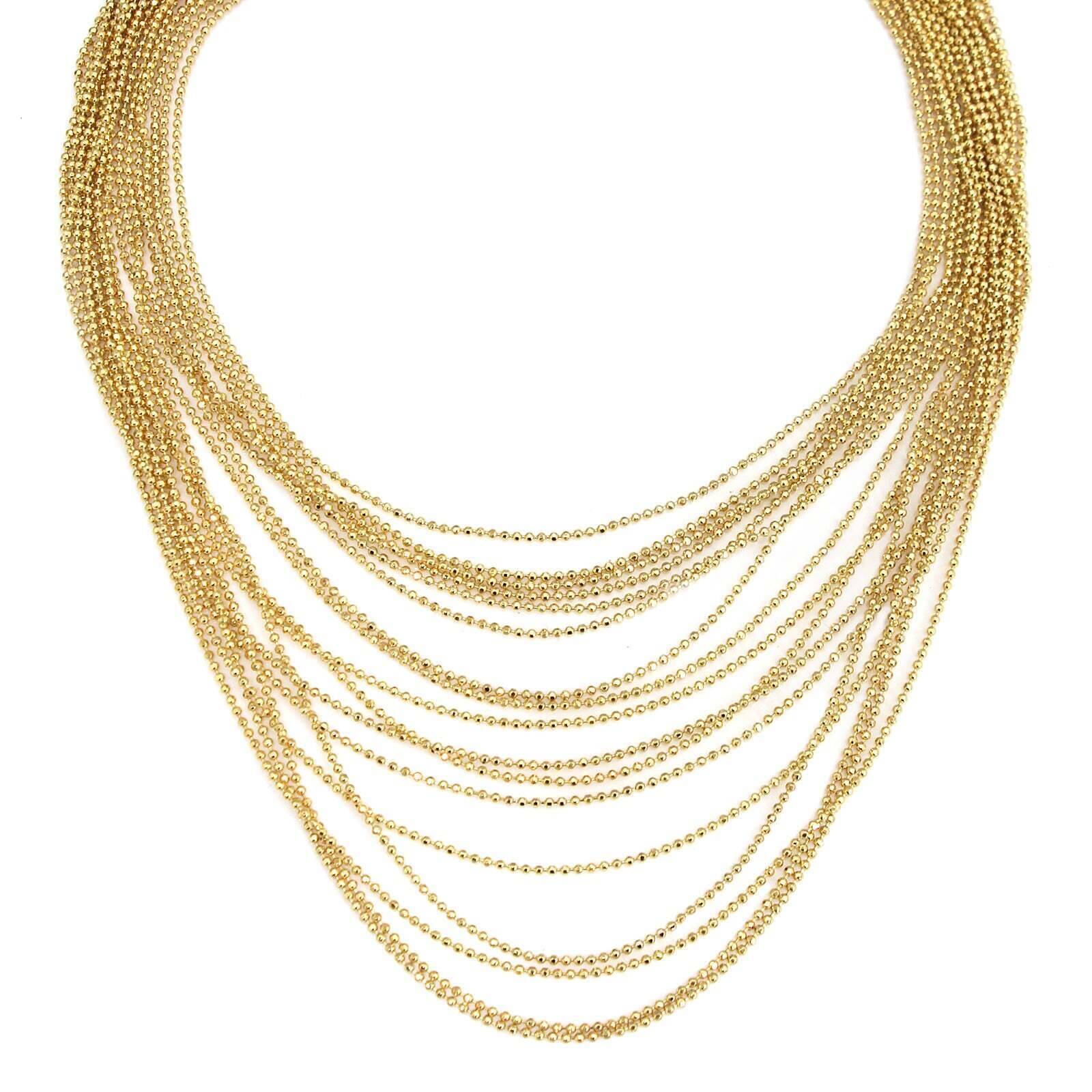 1928 Jewelry Gold Multi Strand Ball Chain Necklace 14.5" + 3" Extension