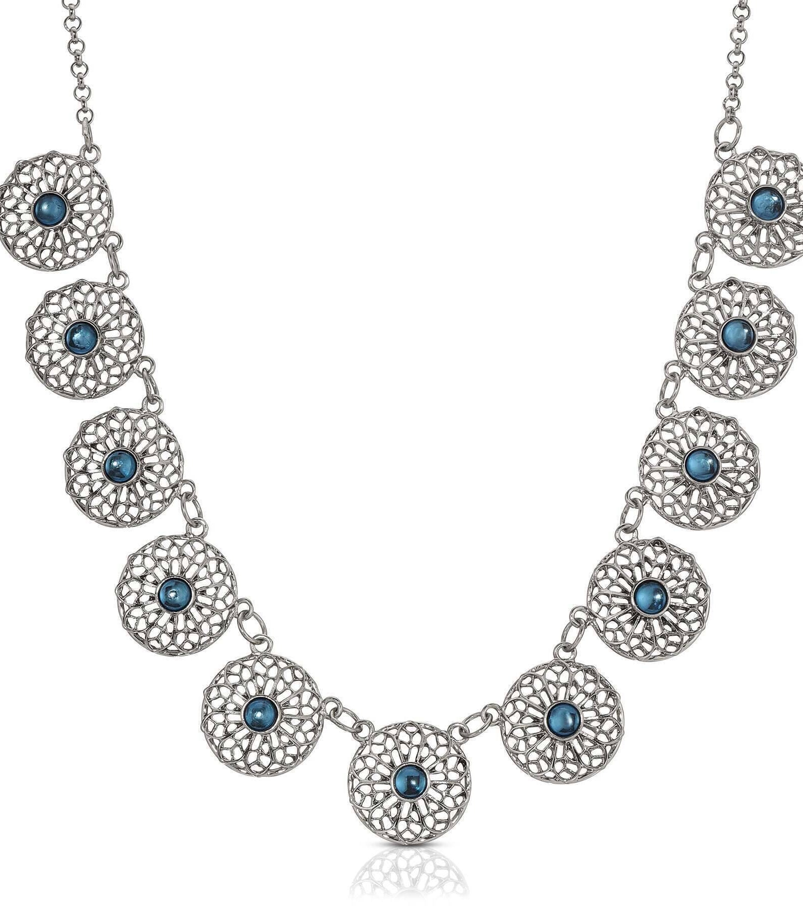 2028 Jewelry Ornate Floral Reverie Crystal Collar Necklace 16" + 3" Extender