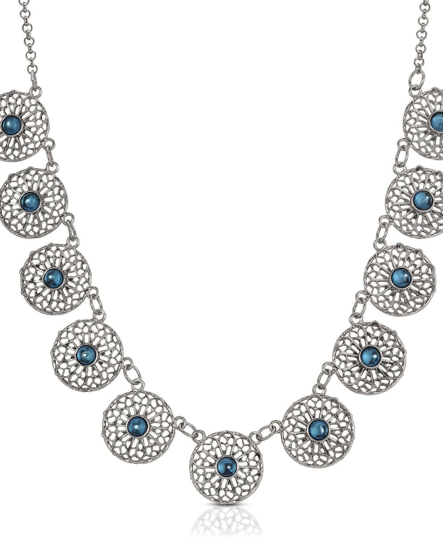 2028 Jewelry Ornate Floral Reverie Crystal Collar Necklace 16" + 3" Extender