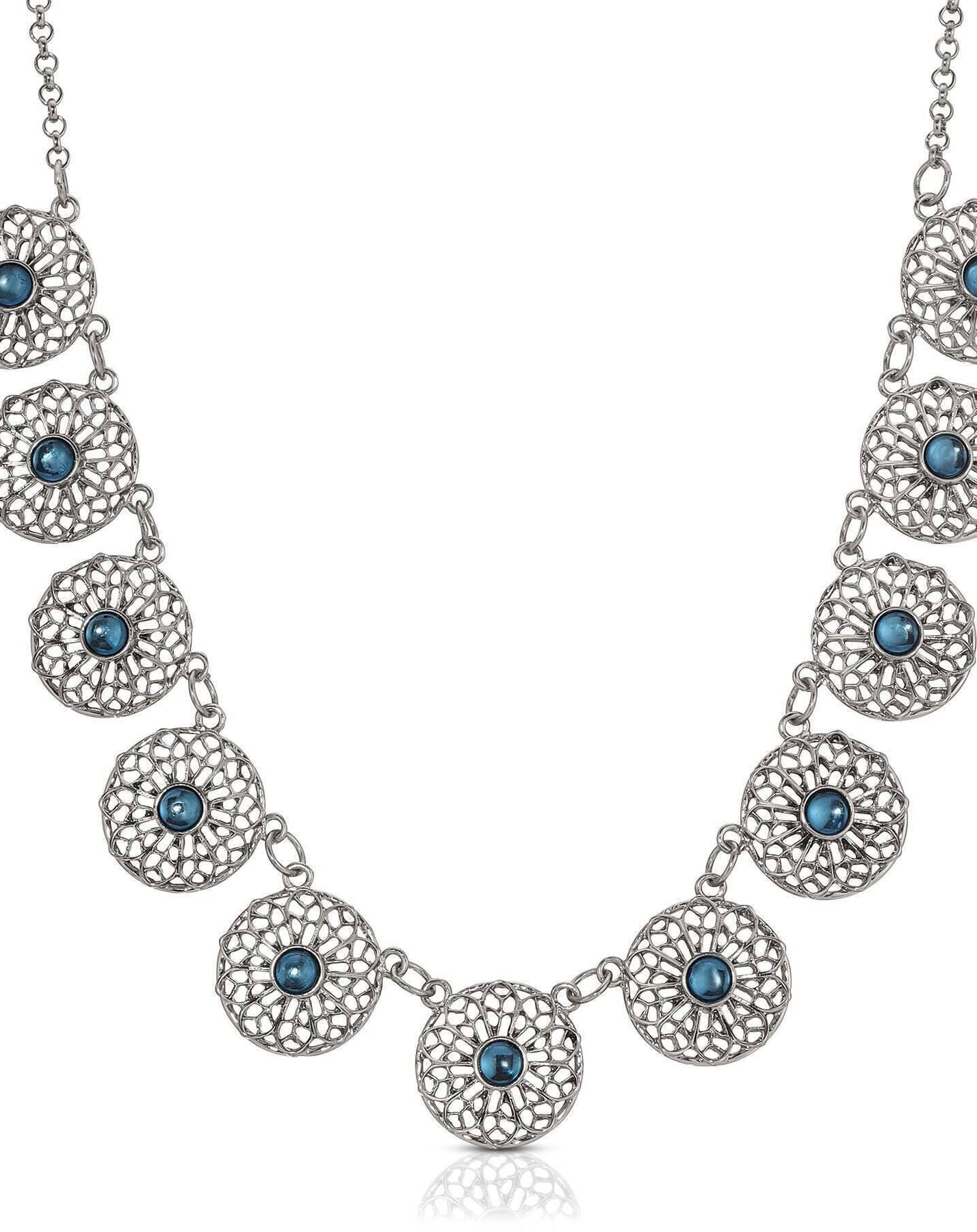 2028 Jewelry Ornate Floral Reverie Crystal Collar Necklace 16" + 3" Extender