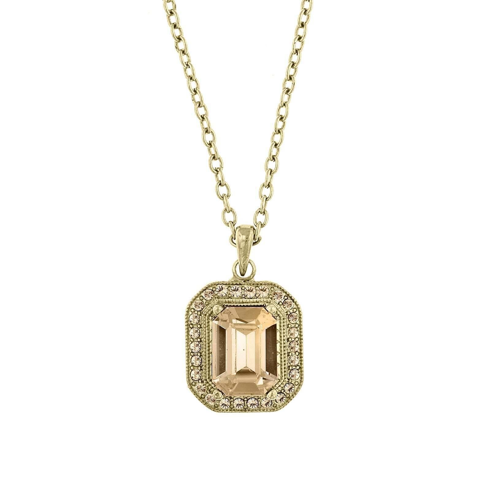 2028 Jewelry Octagon Pendant Necklace 16" + 3" Extender