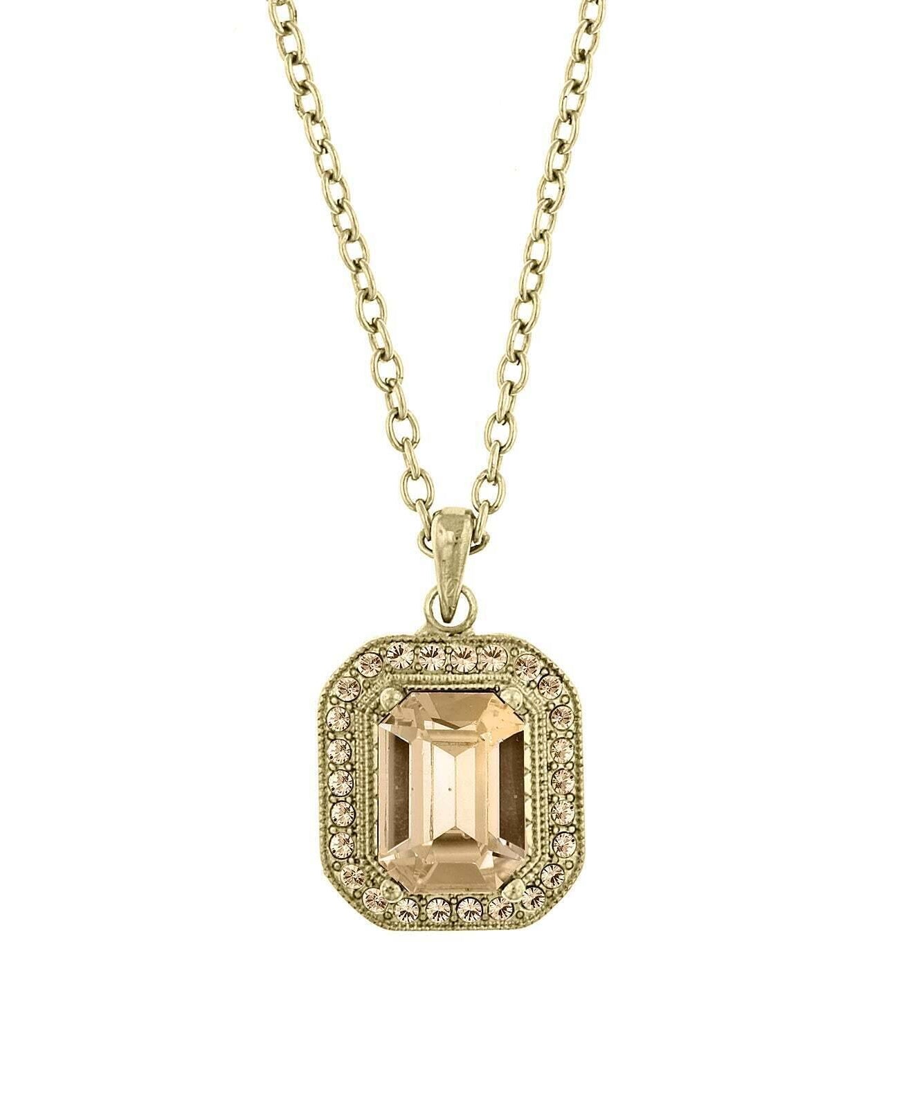2028 Jewelry Octagon Pendant Necklace 16" + 3" Extender