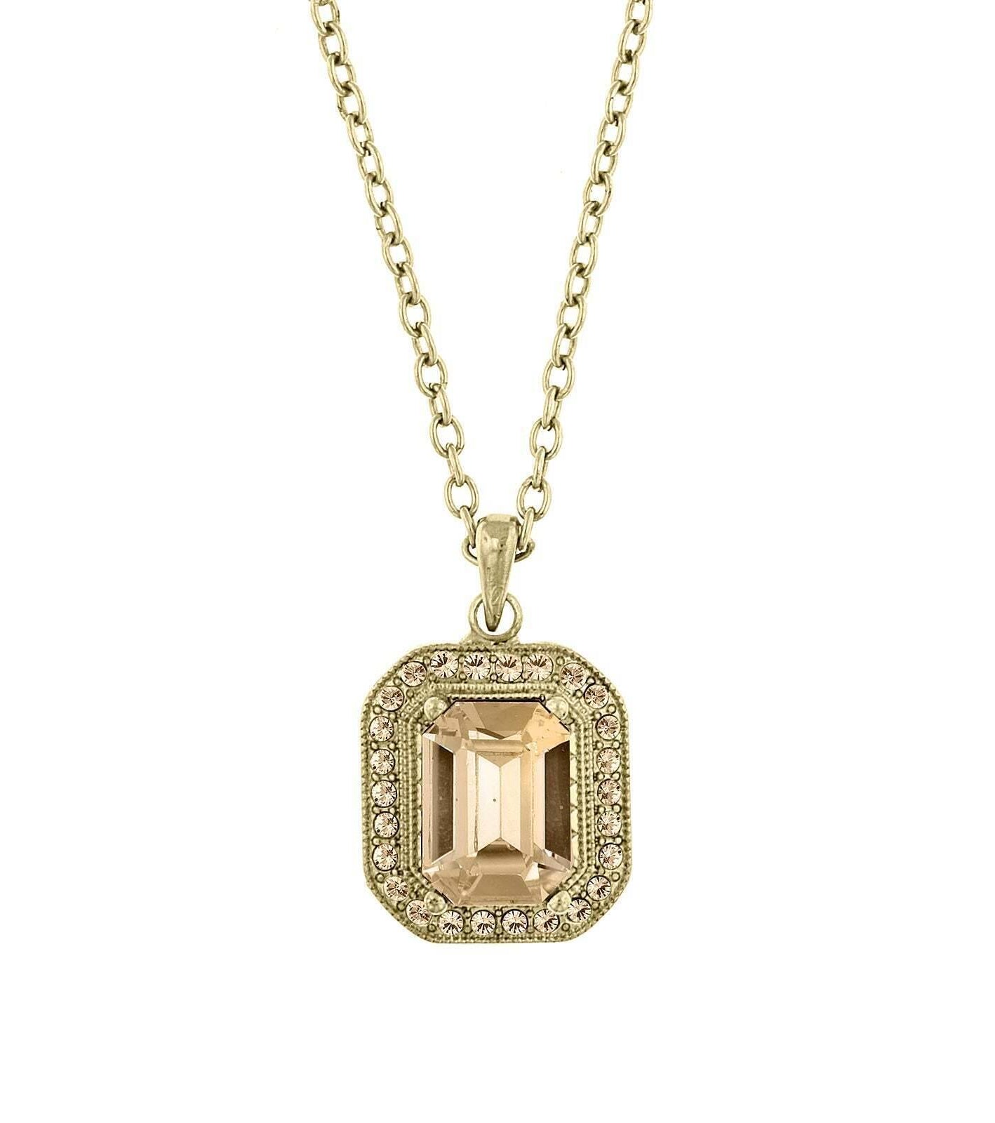 2028 Jewelry Octagon Pendant Necklace 16" + 3" Extender