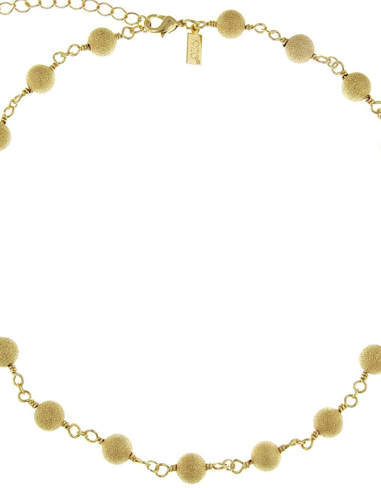 1928 Jewelry Round Textured Beaded Linked Necklace 15" + 3" Extender