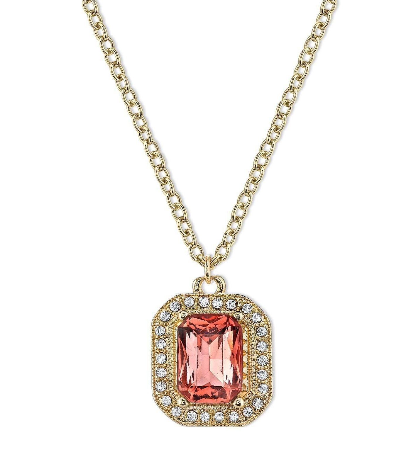 2028 Jewelry Octagon Pendant Necklace 16" + 3" Extender