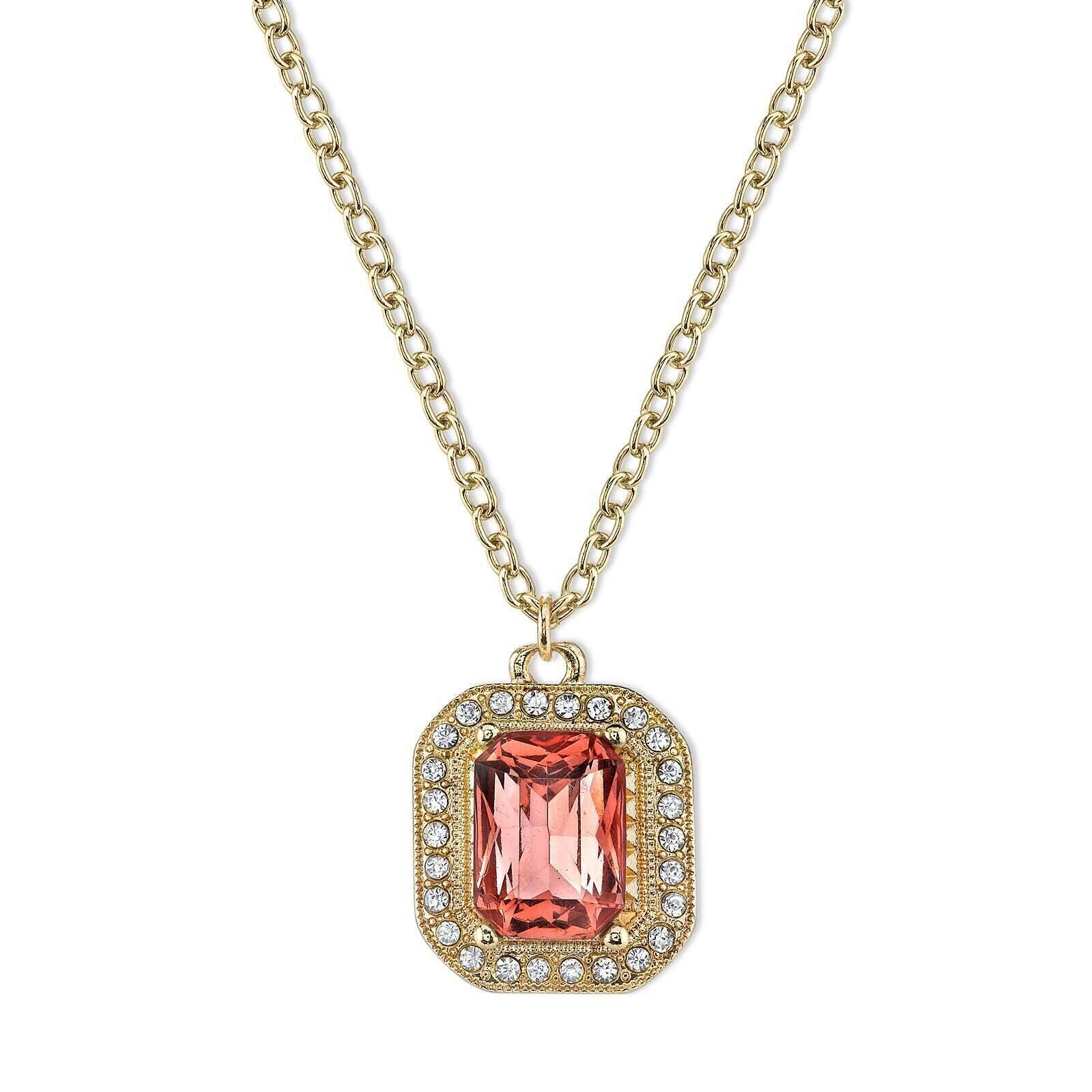 2028 Jewelry Octagon Pendant Necklace 16" + 3" Extender