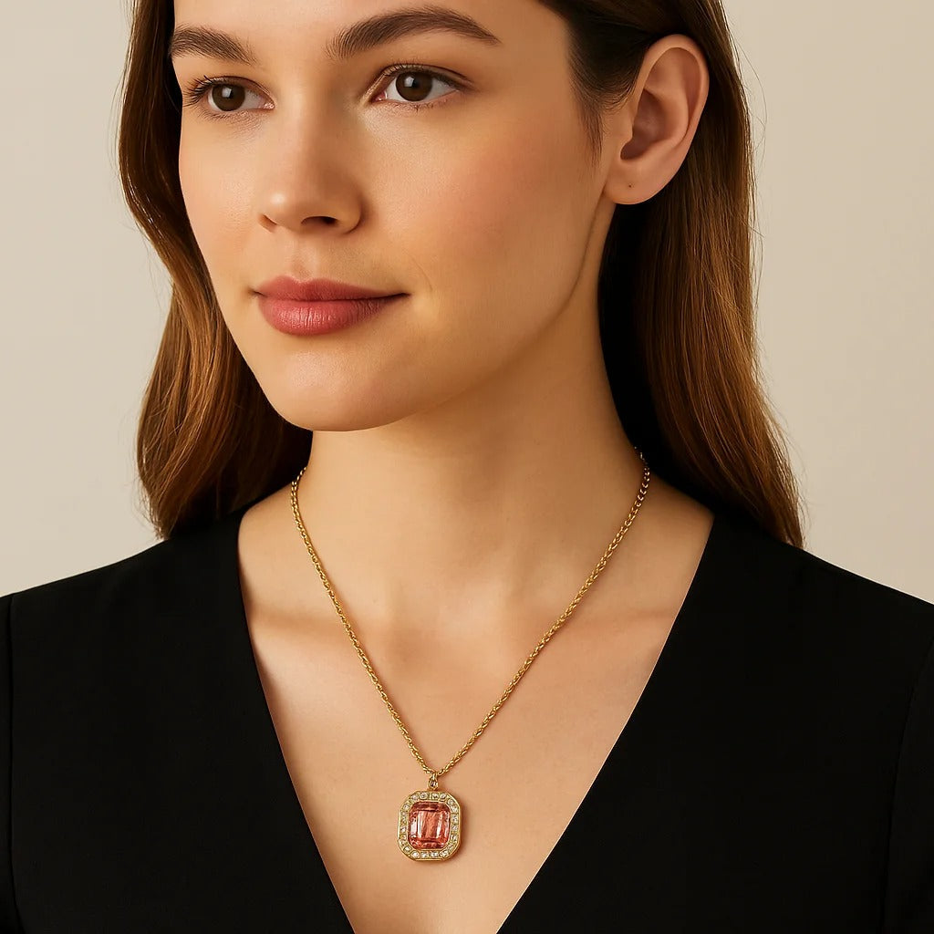 2028 Jewelry Octagon Pendant Necklace 16" + 3" Extender