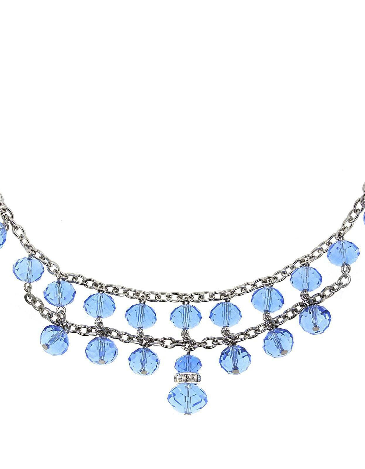 2028 Jewelry Two Row Lux Cut Beaded Drop Necklace 16" + 3" Extender