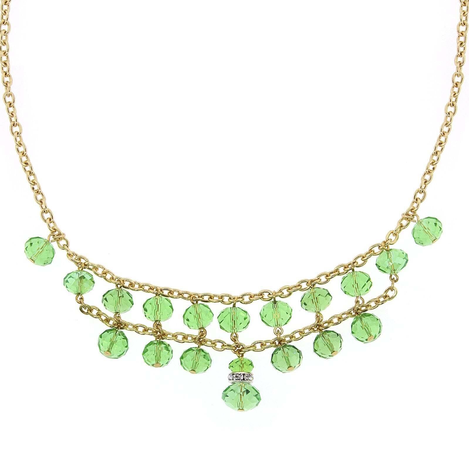 2028 Jewelry Two Row Lux Cut Beaded Drop Necklace 16" + 3" Extender