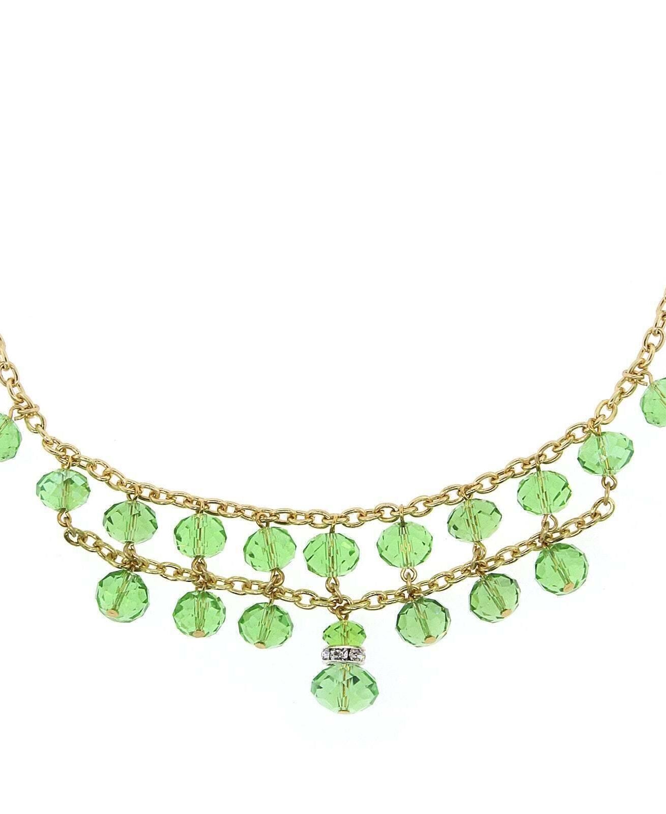 2028 Jewelry Two Row Lux Cut Beaded Drop Necklace 16" + 3" Extender