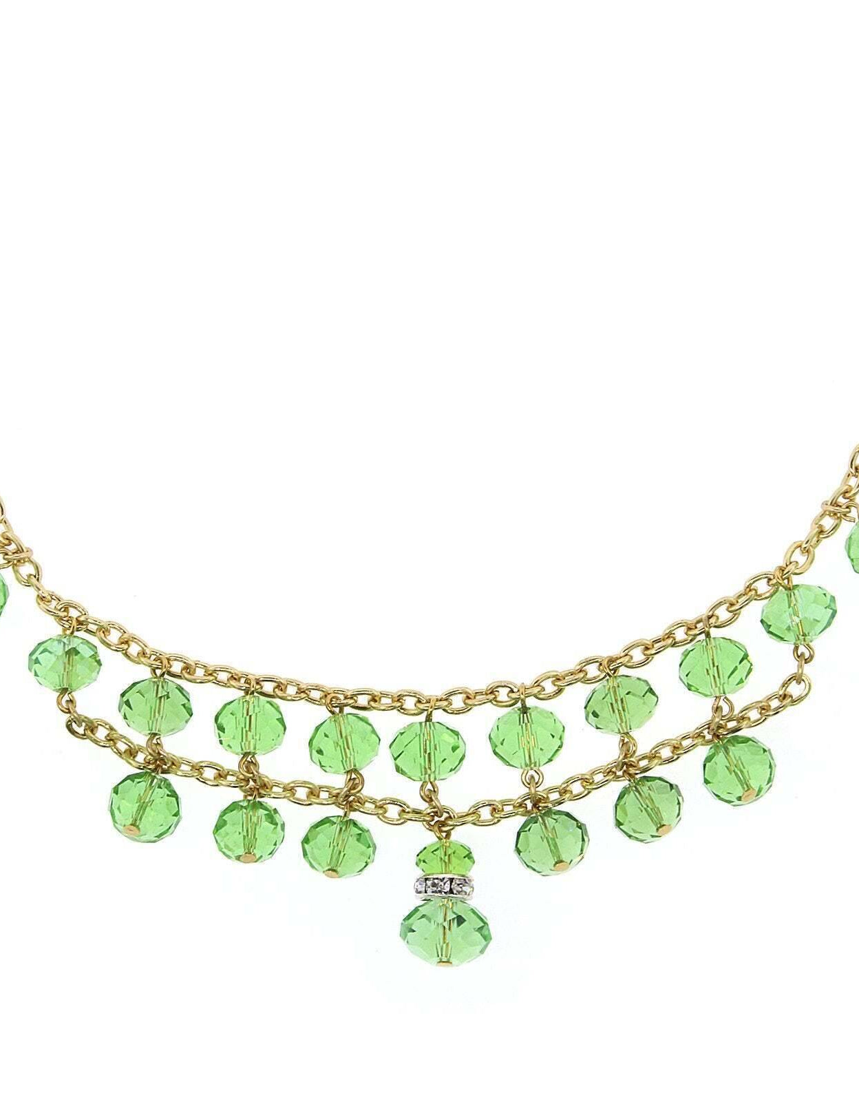 2028 Jewelry Two Row Lux Cut Beaded Drop Necklace 16" + 3" Extender