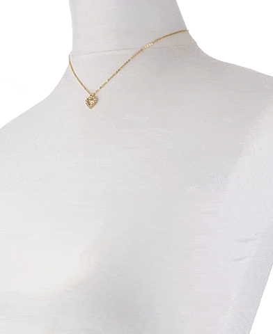 1928 Jewelry Crystal Accented Love Heart Pendant Necklace 16" + 3" Extender