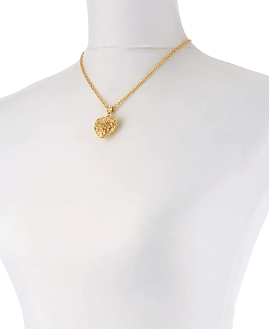 1928 Jewelry Filigree Heart With Austrian Crystal Accent Pendant Necklace 18"