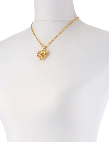 1928 Jewelry Filigree Heart With Austrian Crystal Accent Pendant Necklace 18"