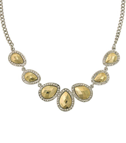 1928 Jewelry Fusion Lux Teardrop Collar Necklace 16" + 3" Extender