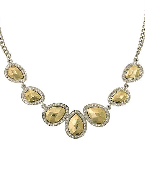 1928 Jewelry Fusion Lux Teardrop Collar Necklace 16" + 3" Extender