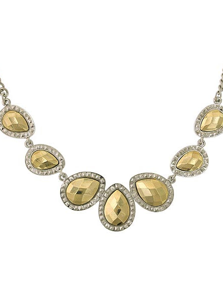 1928 Jewelry Fusion Lux Teardrop Collar Necklace 16" + 3" Extender