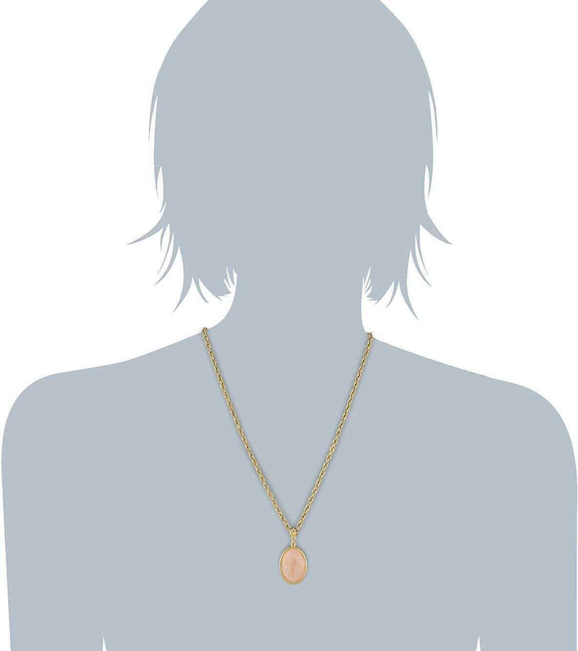 1928 Jewelry Genuine Gemstone Oval Pendant Necklace 16" + 3" Extender