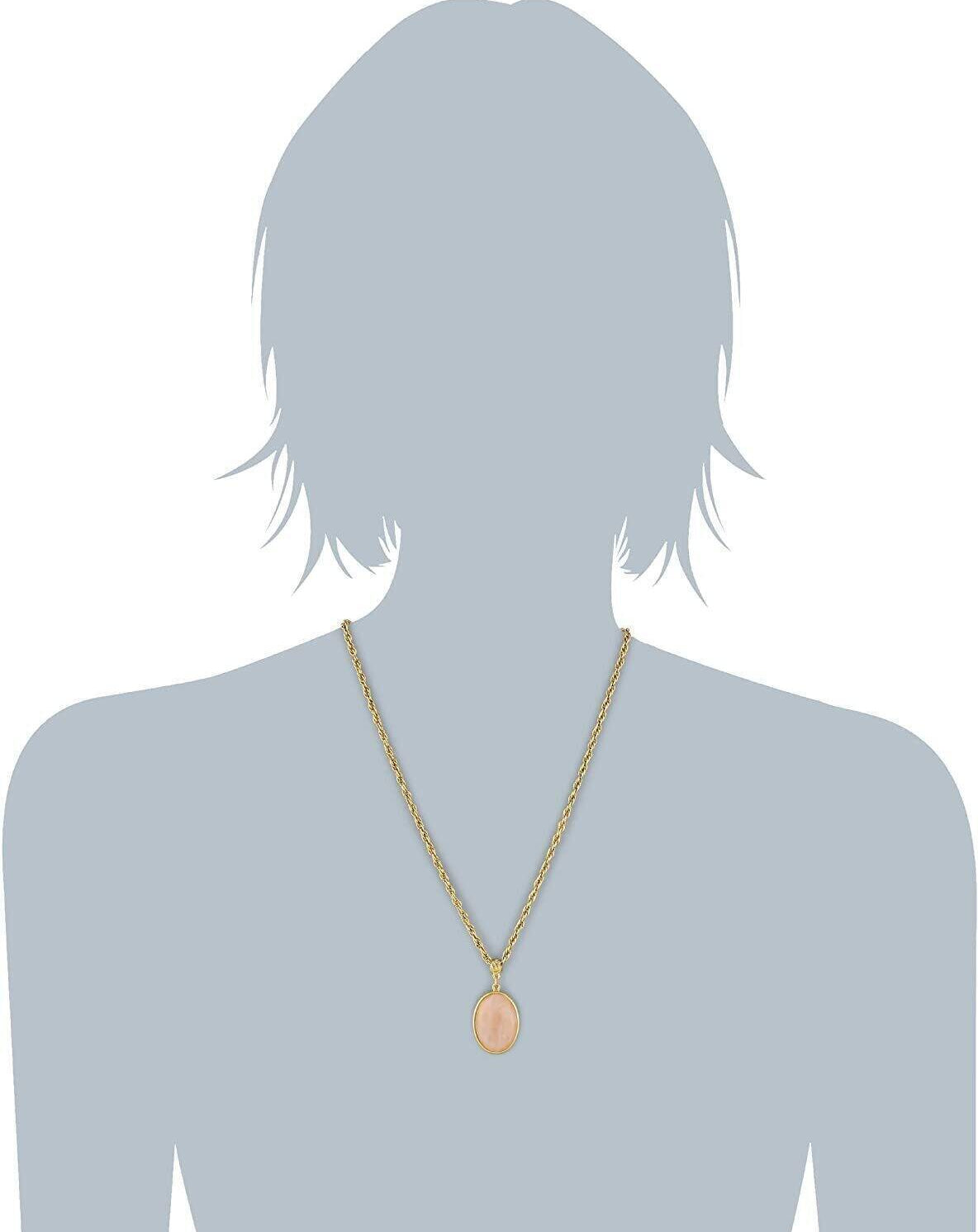 1928 Jewelry Genuine Gemstone Oval Pendant Necklace 16" + 3" Extender