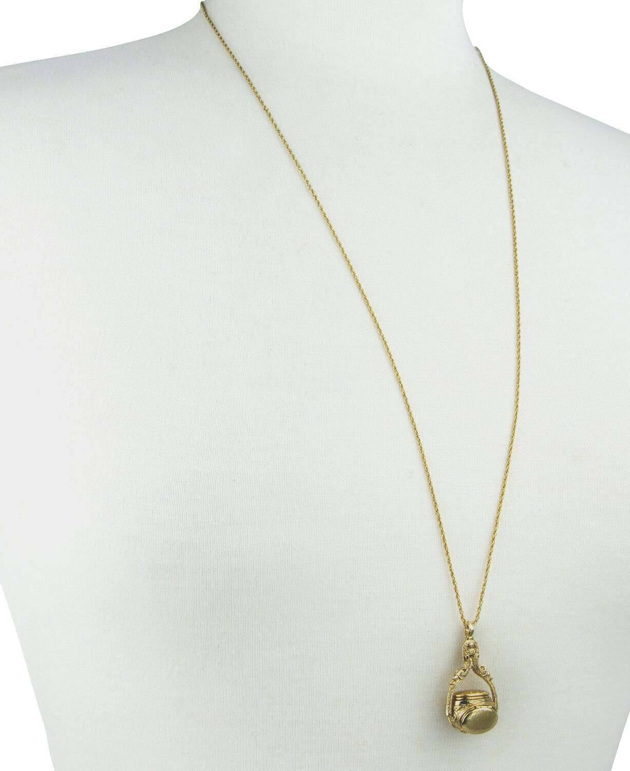 1928 Jewelry 3 Sided Spinner Locket Necklace 30"