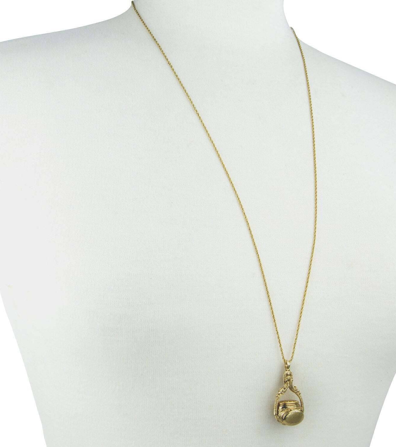 1928 Jewelry 3 Sided Spinner Locket Necklace 30"