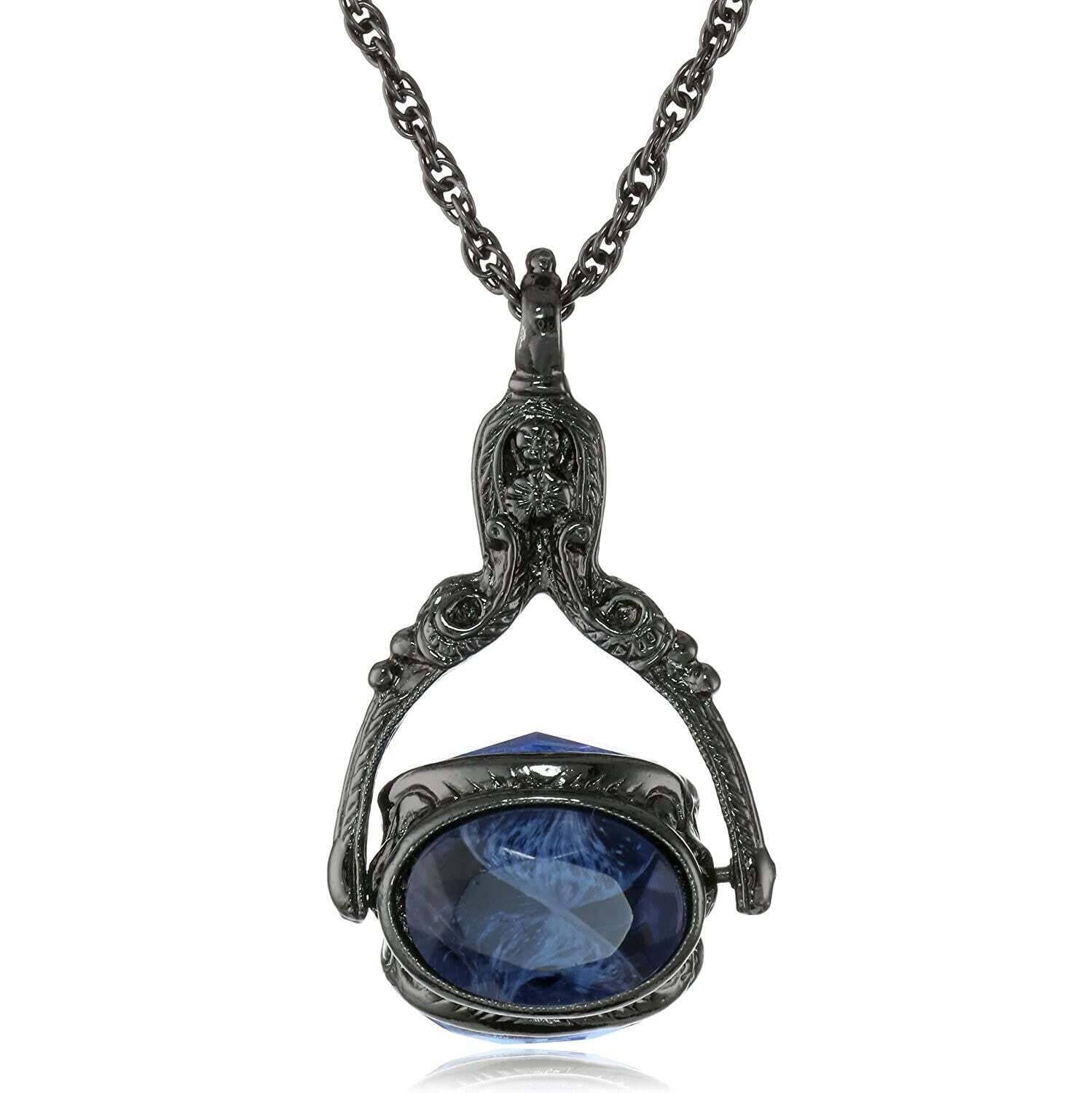 1928 Jewelry Vintage-Inspired Rotating 3 Sided Crystal Spinner Pendant Necklace 30"