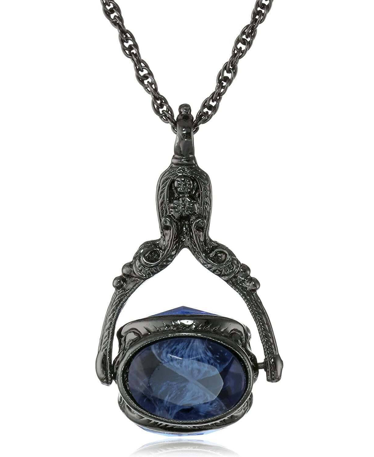 1928 Jewelry Vintage-Inspired Rotating 3 Sided Crystal Spinner Pendant Necklace 30"