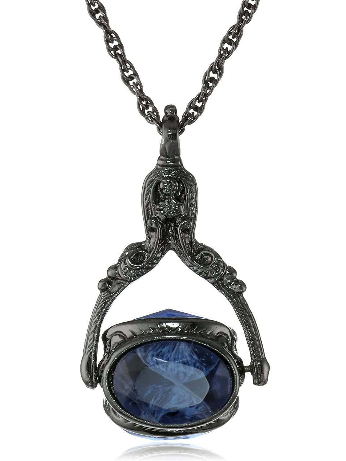 1928 Jewelry Vintage-Inspired Rotating 3 Sided Crystal Spinner Pendant Necklace 30"