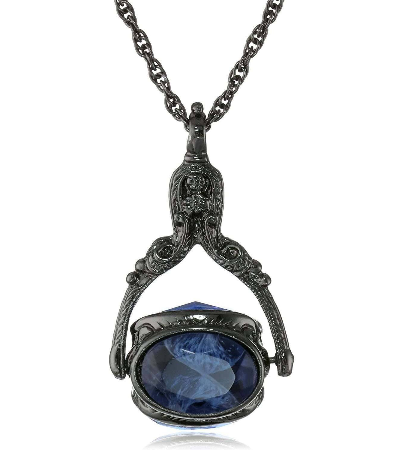 1928 Jewelry Vintage-Inspired Rotating 3 Sided Crystal Spinner Pendant Necklace 30"