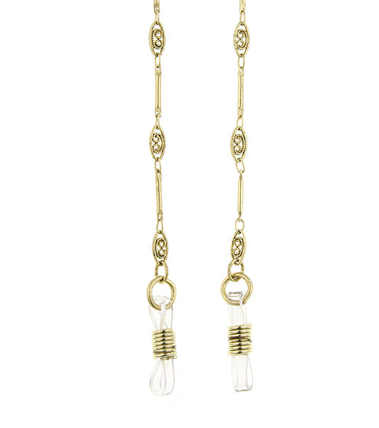 1928 Jewelry Chain Filigree Eyeglass Holder Chain Necklace 30"