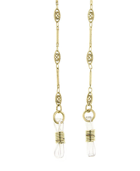 1928 Jewelry Chain Filigree Eyeglass Holder Chain Necklace 30"