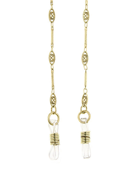 1928 Jewelry Chain Filigree Eyeglass Holder Chain Necklace 30"