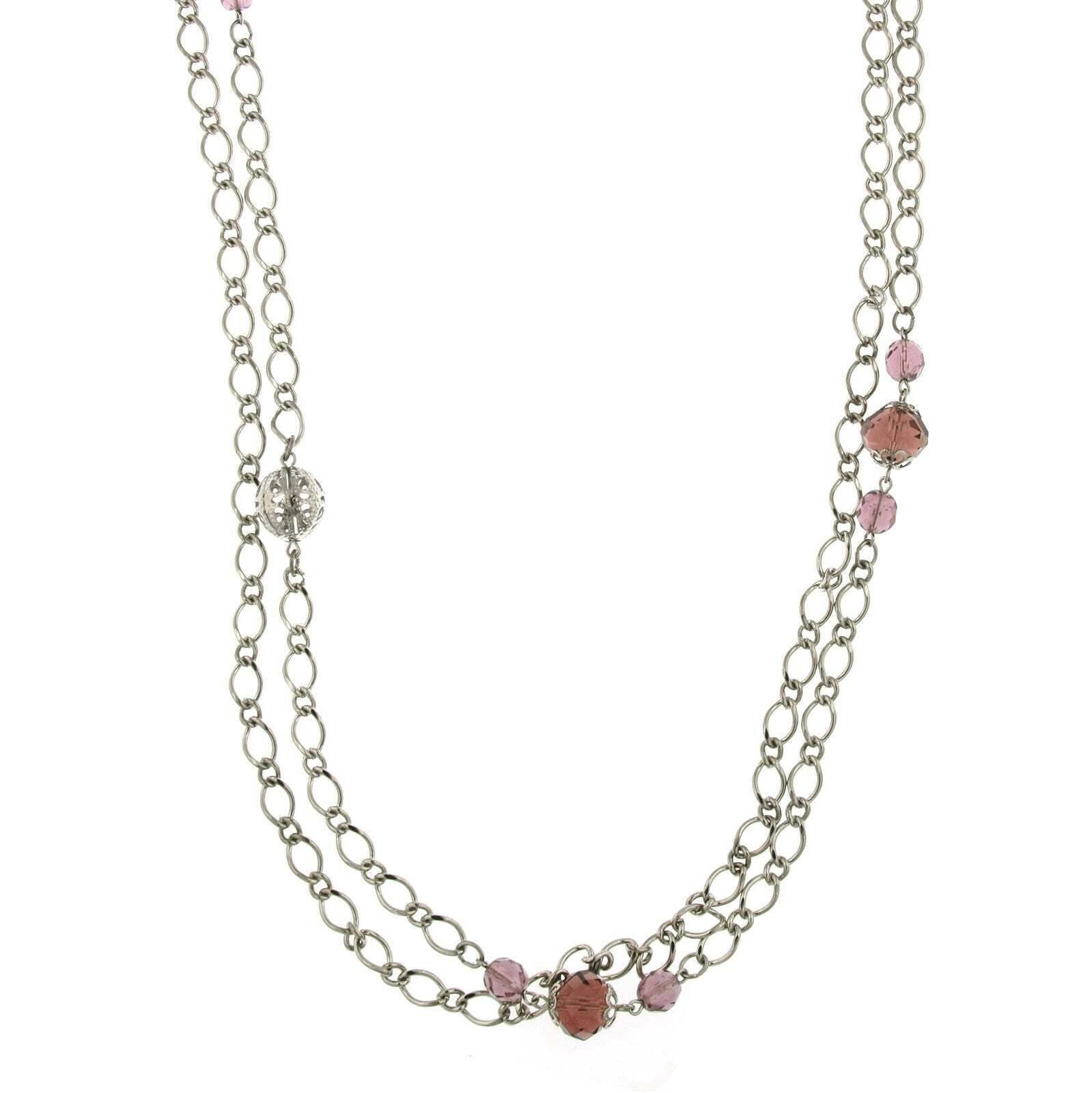 2028 Jewelry Lux Cut Bead Long Necklace 42"