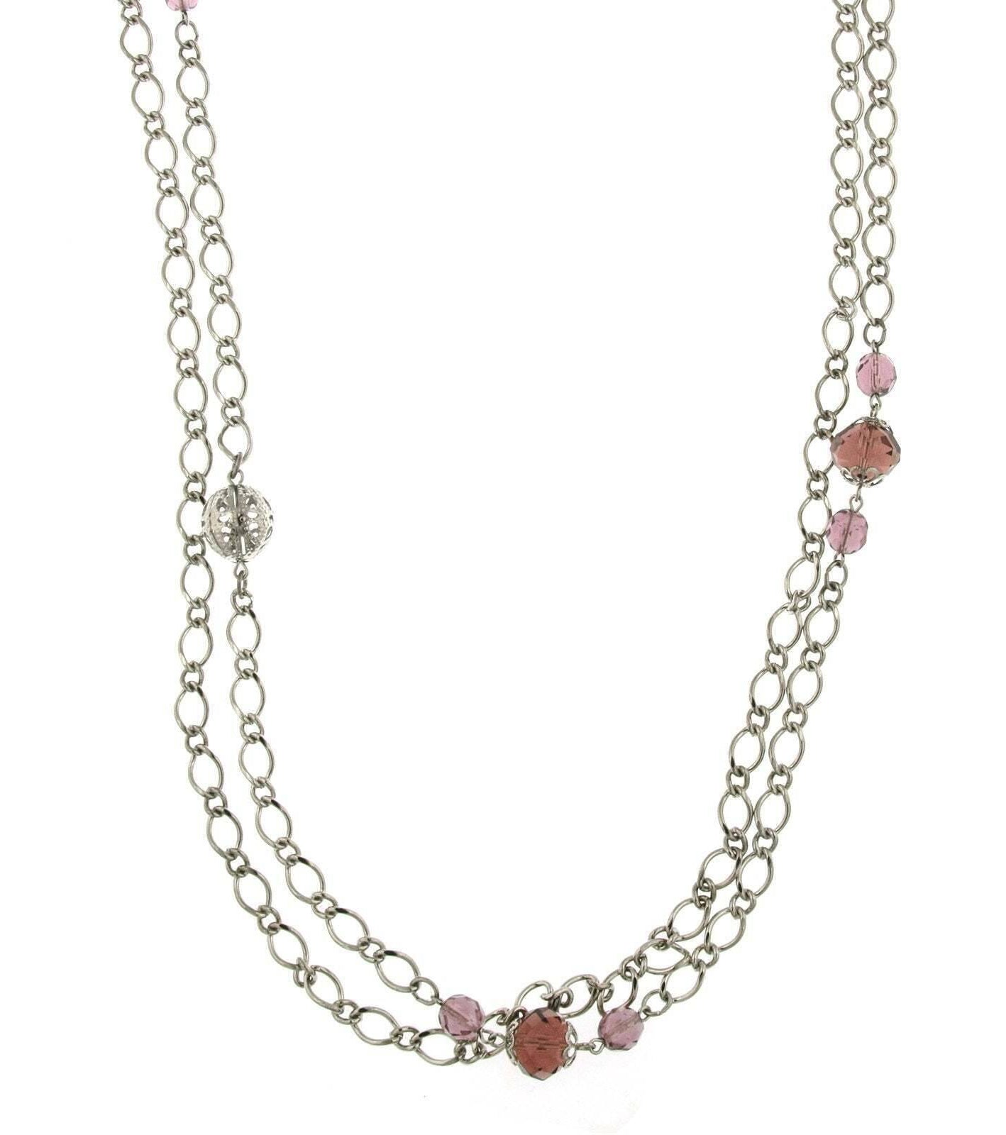 2028 Jewelry Lux Cut Bead Long Necklace 42"