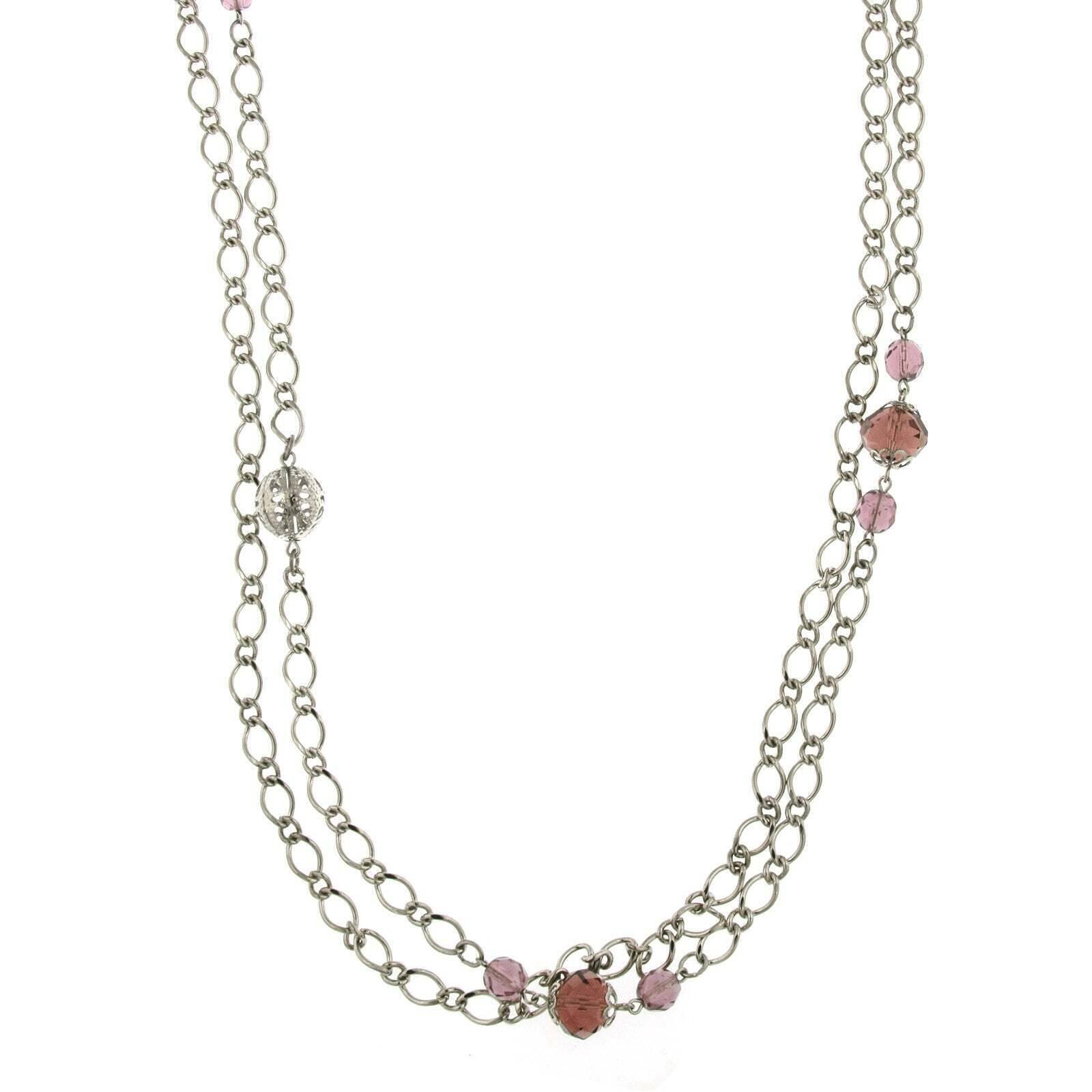 2028 Jewelry Lux Cut Bead Long Necklace 42"