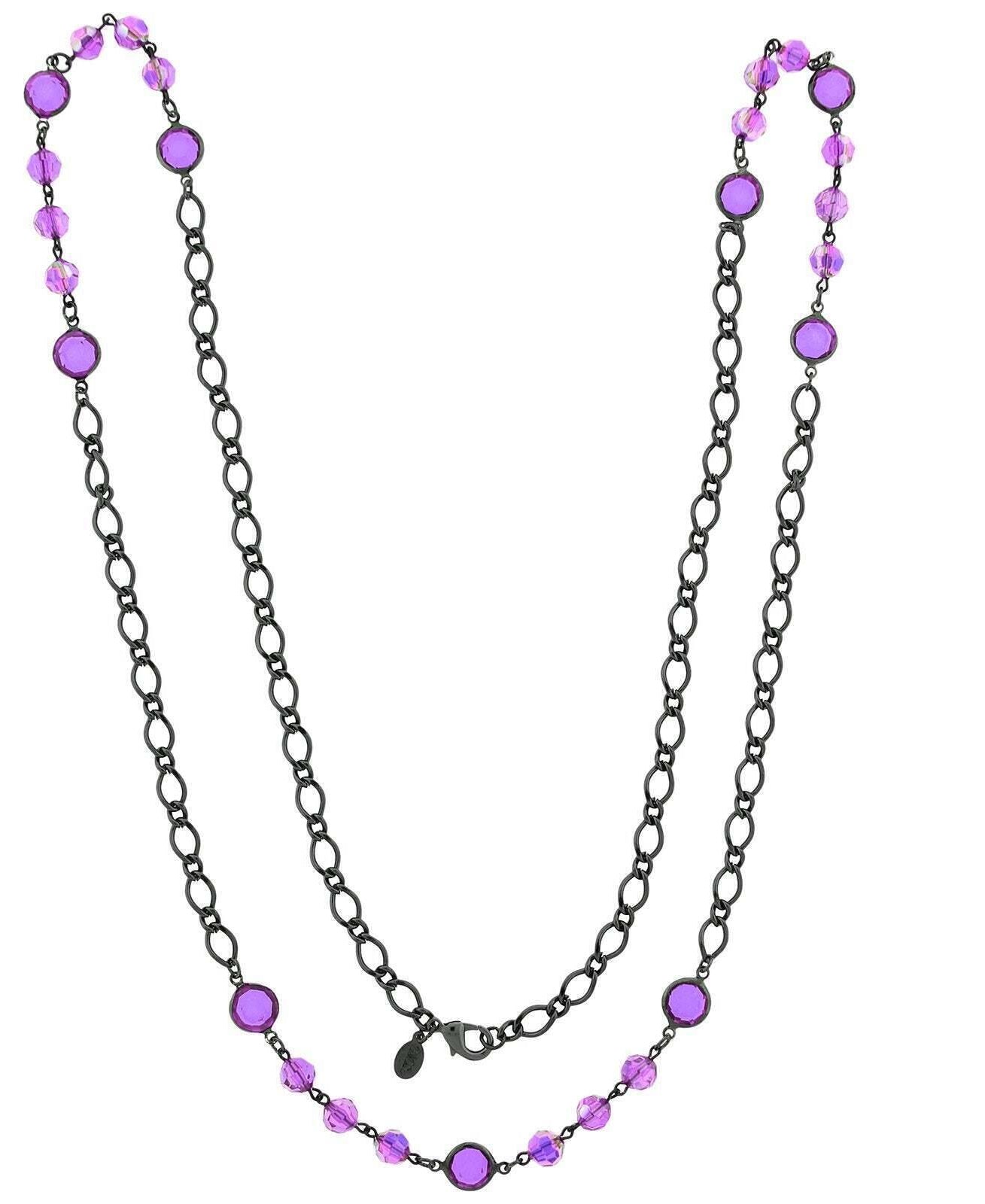 2028 Jewelry Channel Stone AB Bead Long Strand Necklace 40