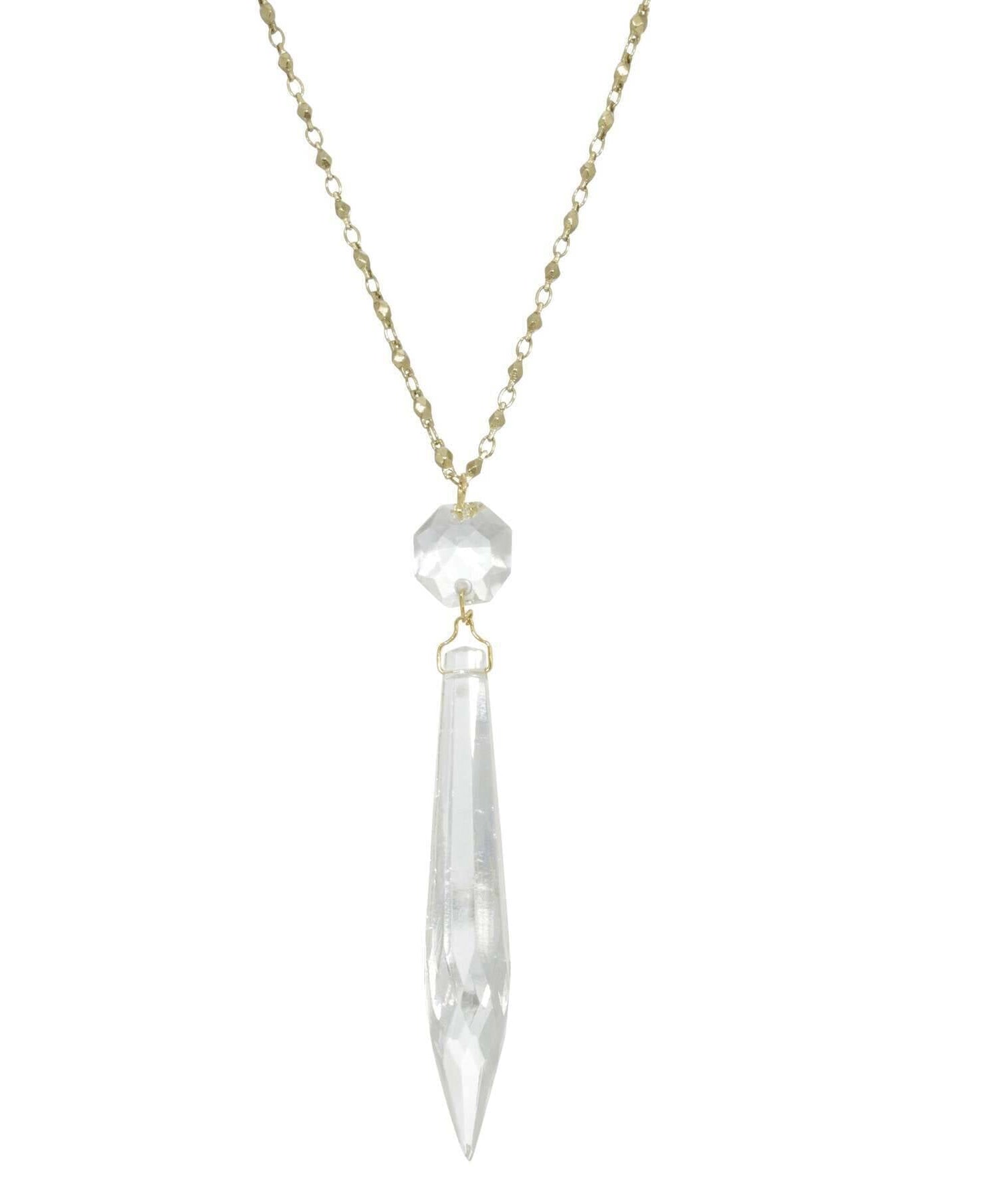 1928 Jewelry Icicle Dreams Crystal Pendant Necklace 30"