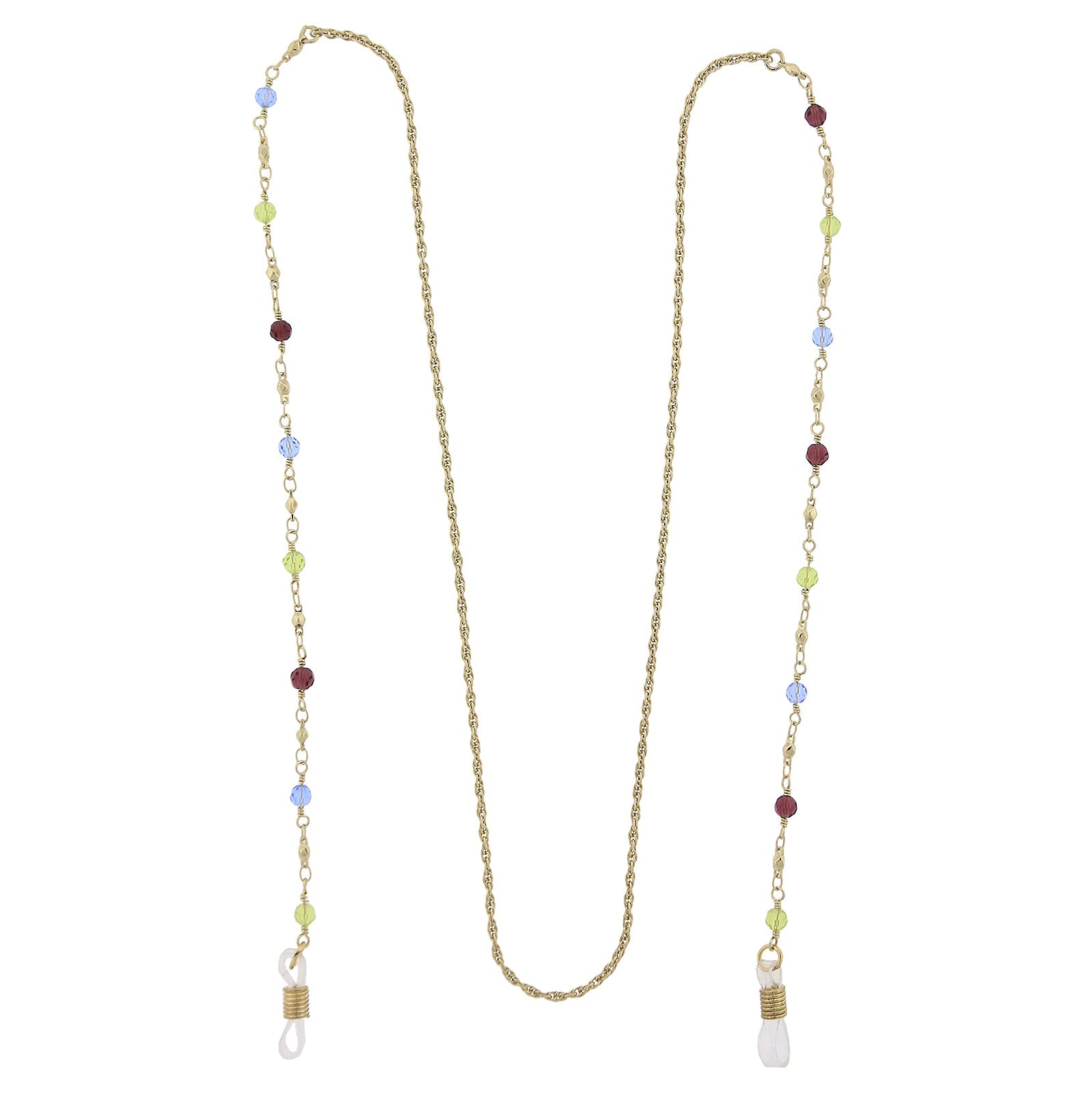 1928 Jewelry Multi-Color Beaded Eyeglass Holder Chain Necklace 32"