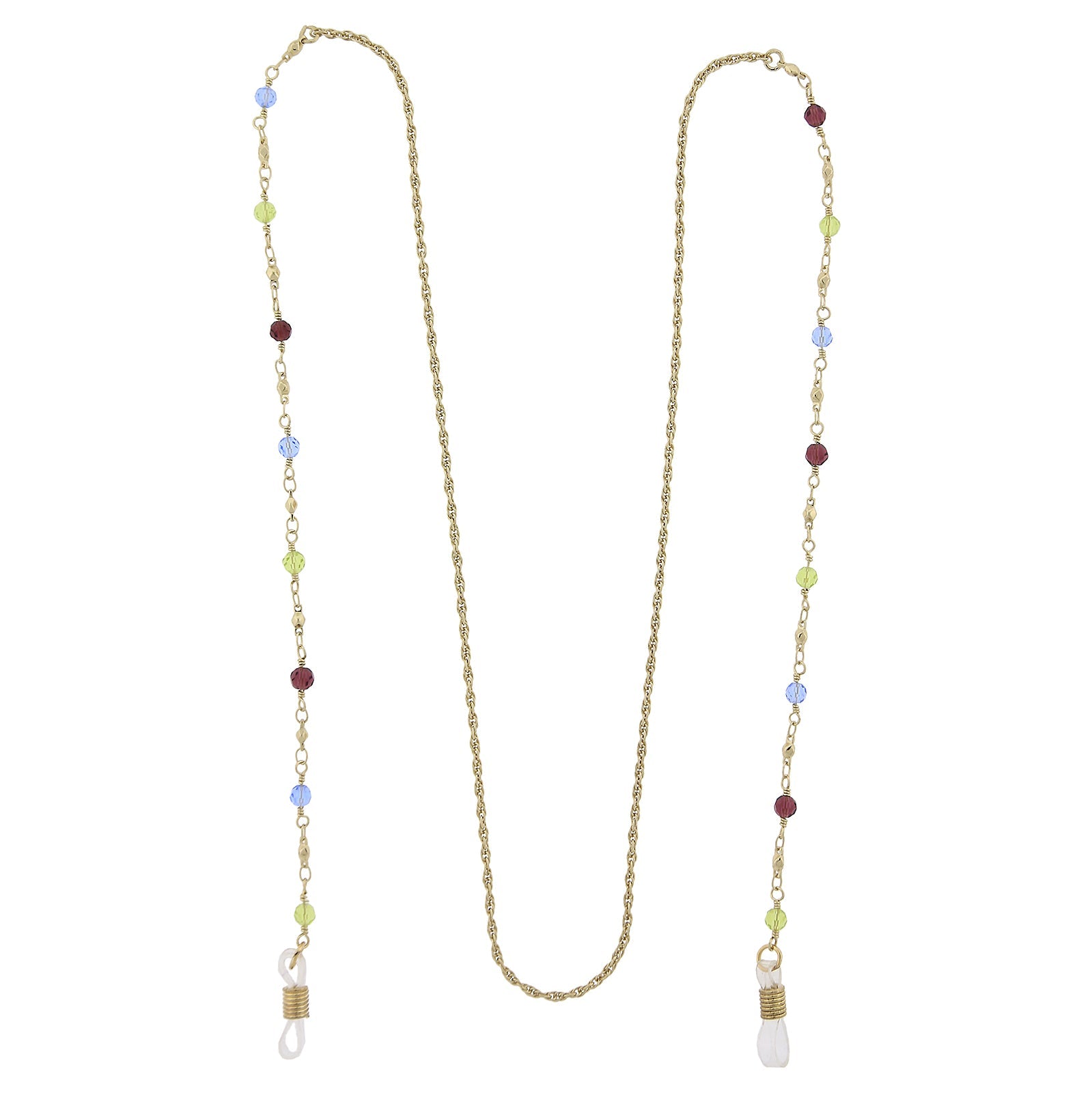 1928 Jewelry Multi-Color Beaded Eyeglass Holder Chain Necklace 32"