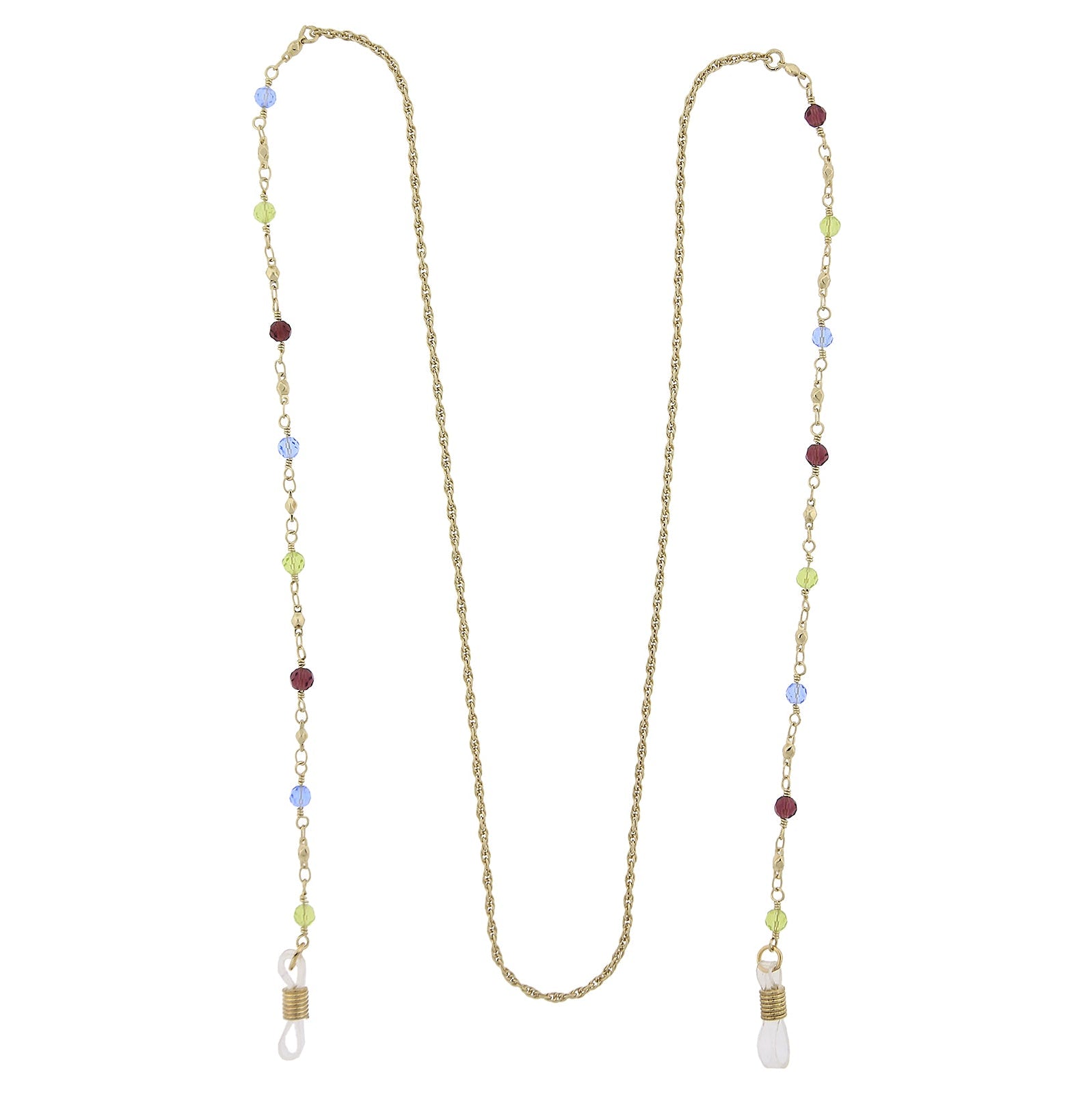 1928 Jewelry Multi-Color Beaded Eyeglass Holder Chain Necklace 32"